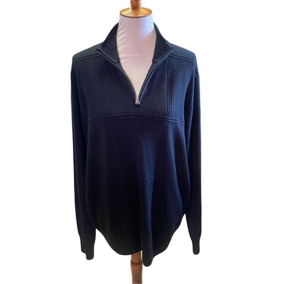 Dockers Black Half Zip/Mock Turtleneck Men’s Pullover Sweater Long Sleeve Size X - Picture 2 of 7